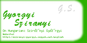 gyorgyi sziranyi business card